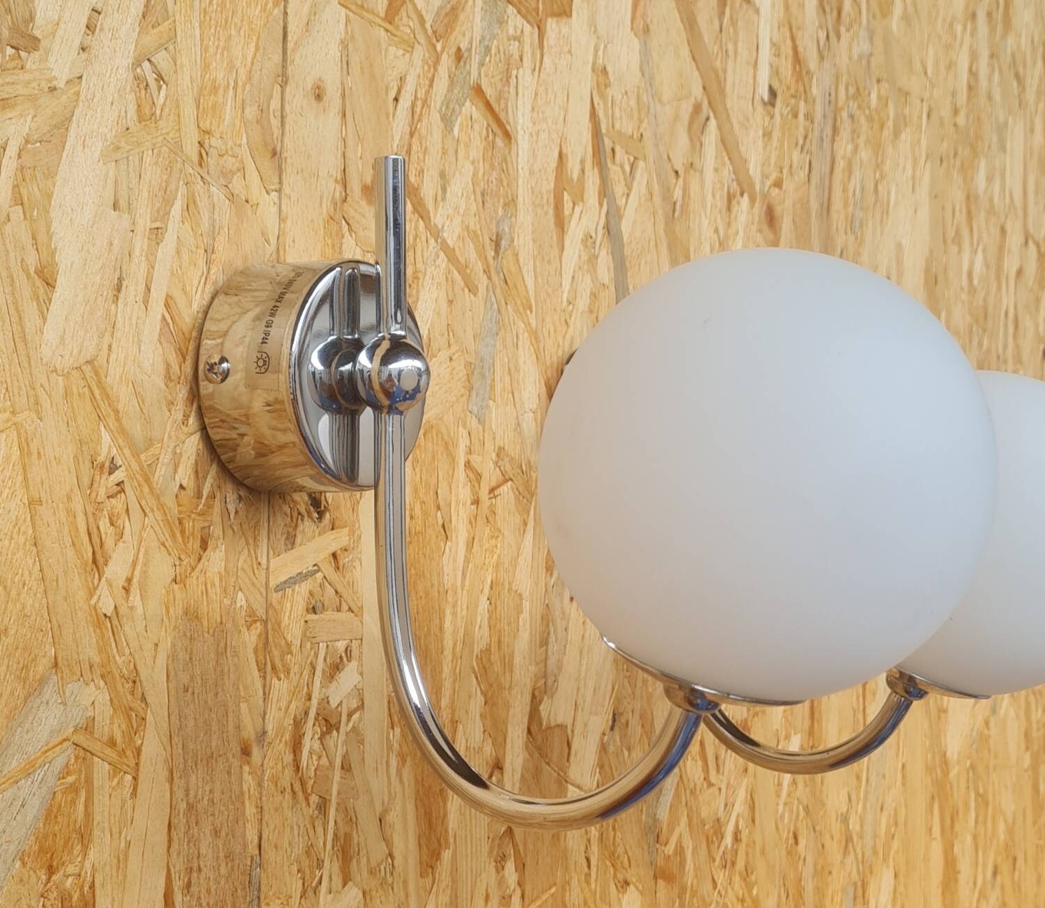 Pair of ball and chrome wall lights