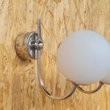 Pair of ball and chrome wall lights