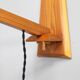 Mid-century adjustable wooden wall light with rattan shade, 1970s