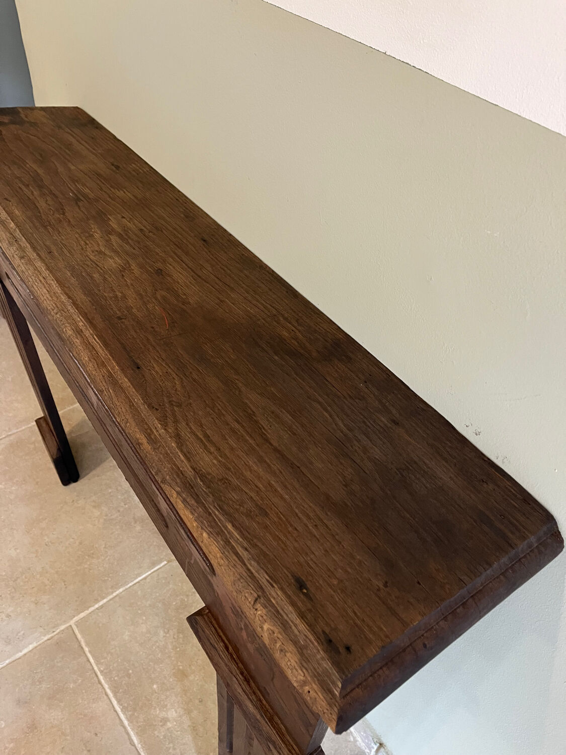 Antique wooden fireplace mantel