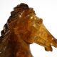 Decorative heavy lifelike 1960's horse head sculpture in brown soapstone