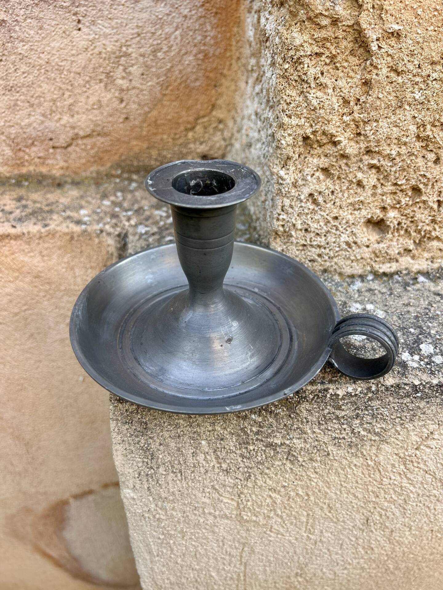 Pewter candlestick