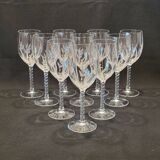 10 Arques Crystal Wine Glasses Fleury Cut Flamépis Model