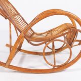 Fauteuil à bascule italien en rotin, 1960