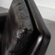 Mid Century Black Leather and Teak Scandinavian Armchair, Denmark, circa 1970