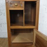 Art deco bedside table in solid wood and superb marble