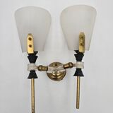 70's brass and plexiglass wall light