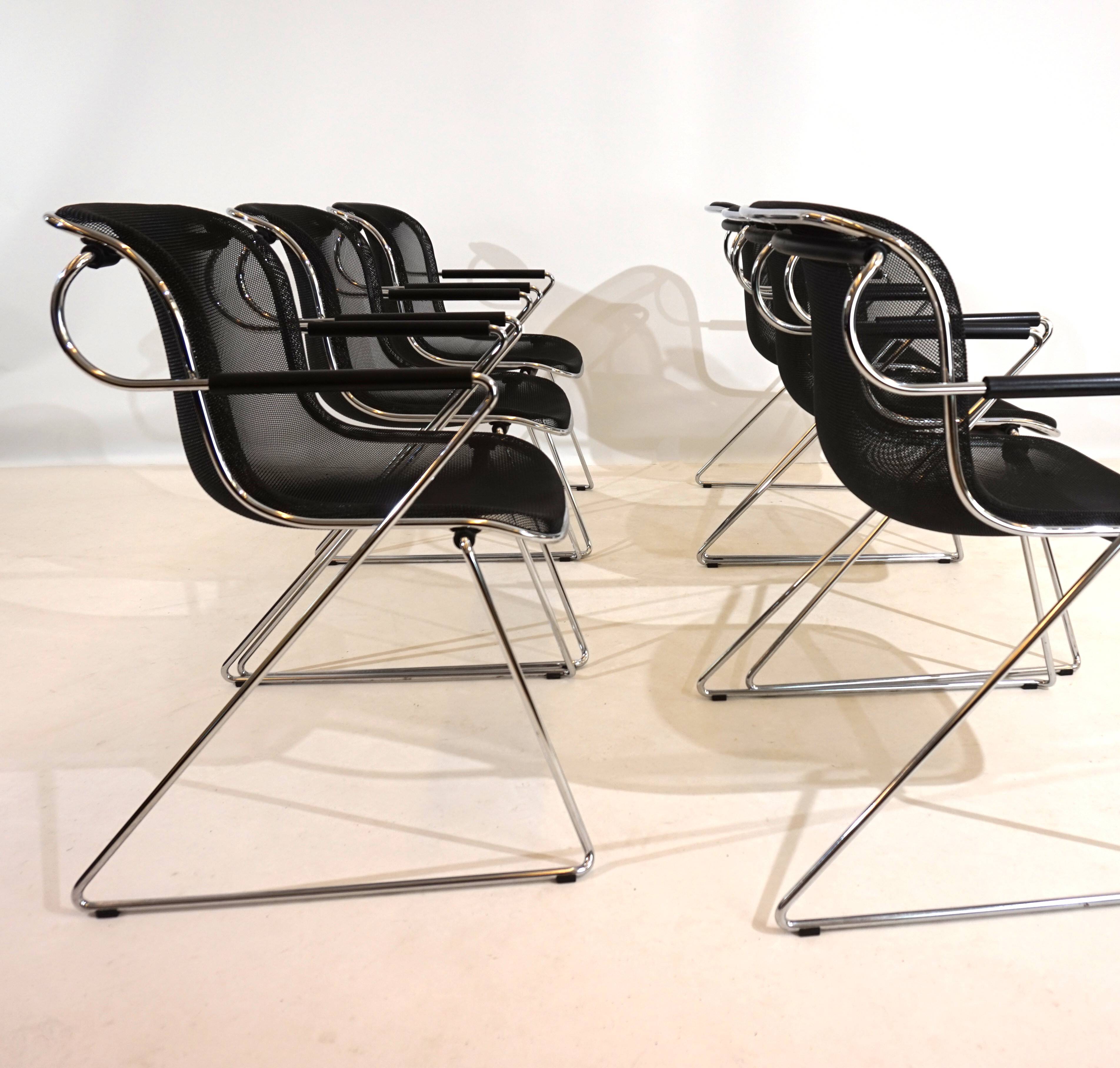 Set of 6 Castelli Penelope dining/conference chairs by Charles Pollock