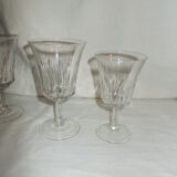 Lot 7 verres ancien sur pied