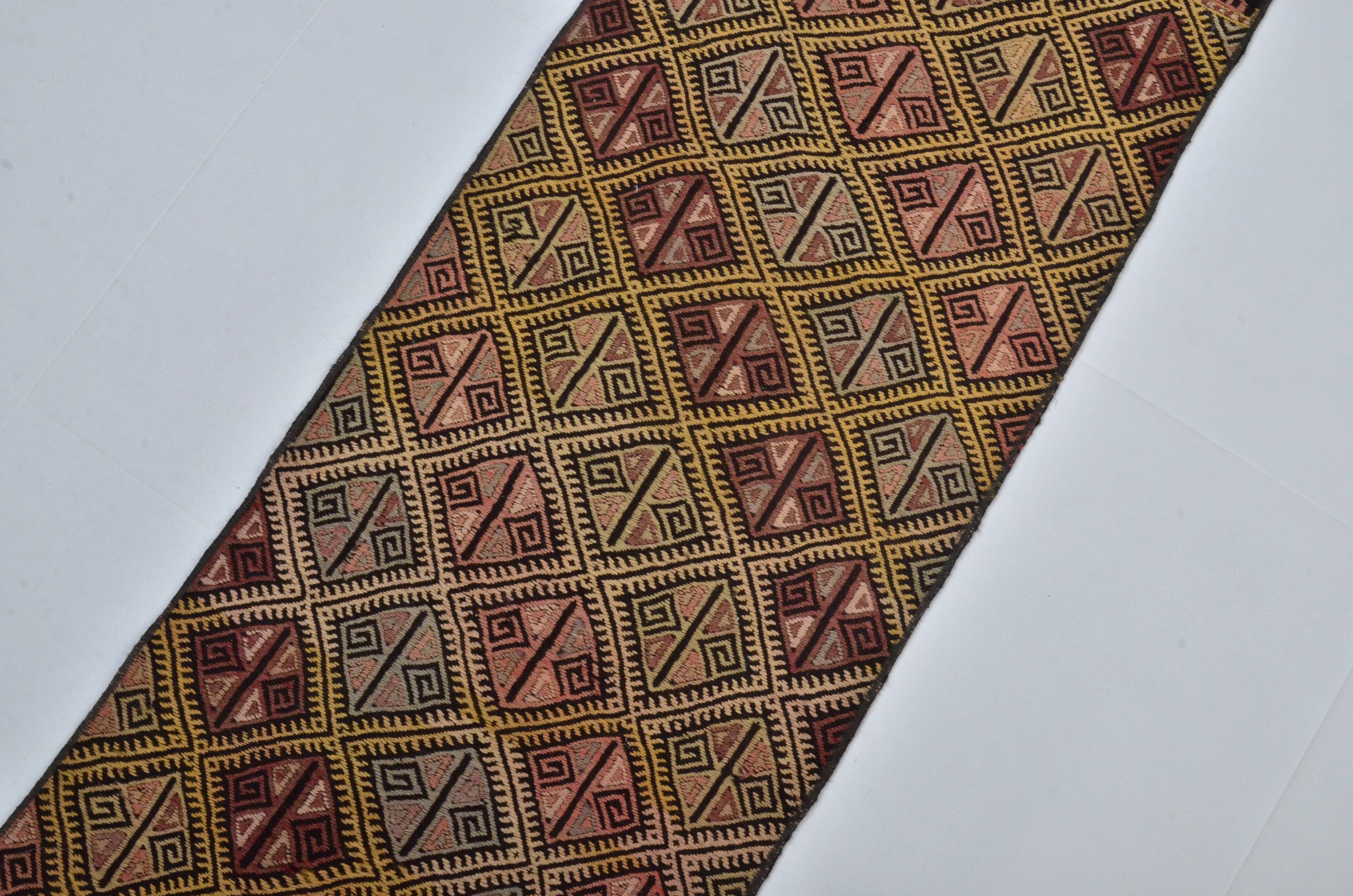 Anatolian Floral Vintage Kilim Runner sku 3397