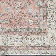 Soft Pink Oversize Vintage Turkish Floral Carpet Rug, 219x313 Cm