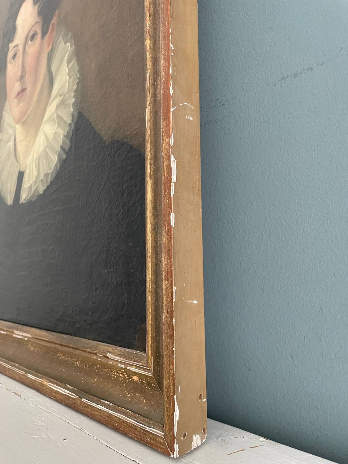 Oil on canvas, portrait of a woman around 1830
