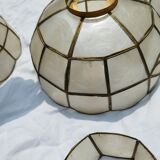 Set of 4 lampshade suspensions in mother-of-pearl