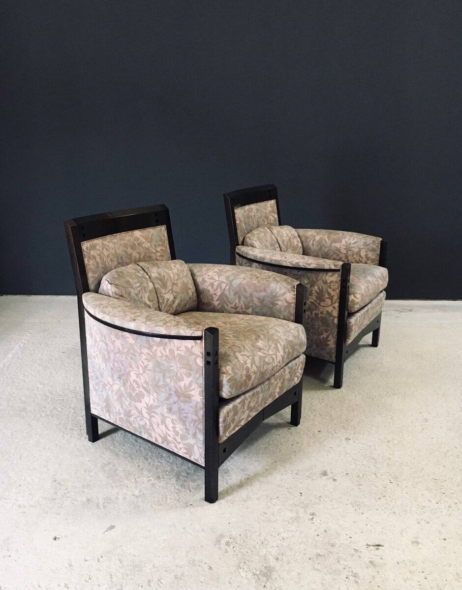 Postmodern Peggy Lounge Chairs by Umberto Asnago for Giorgetti, Italy, 1980s, Set of 2