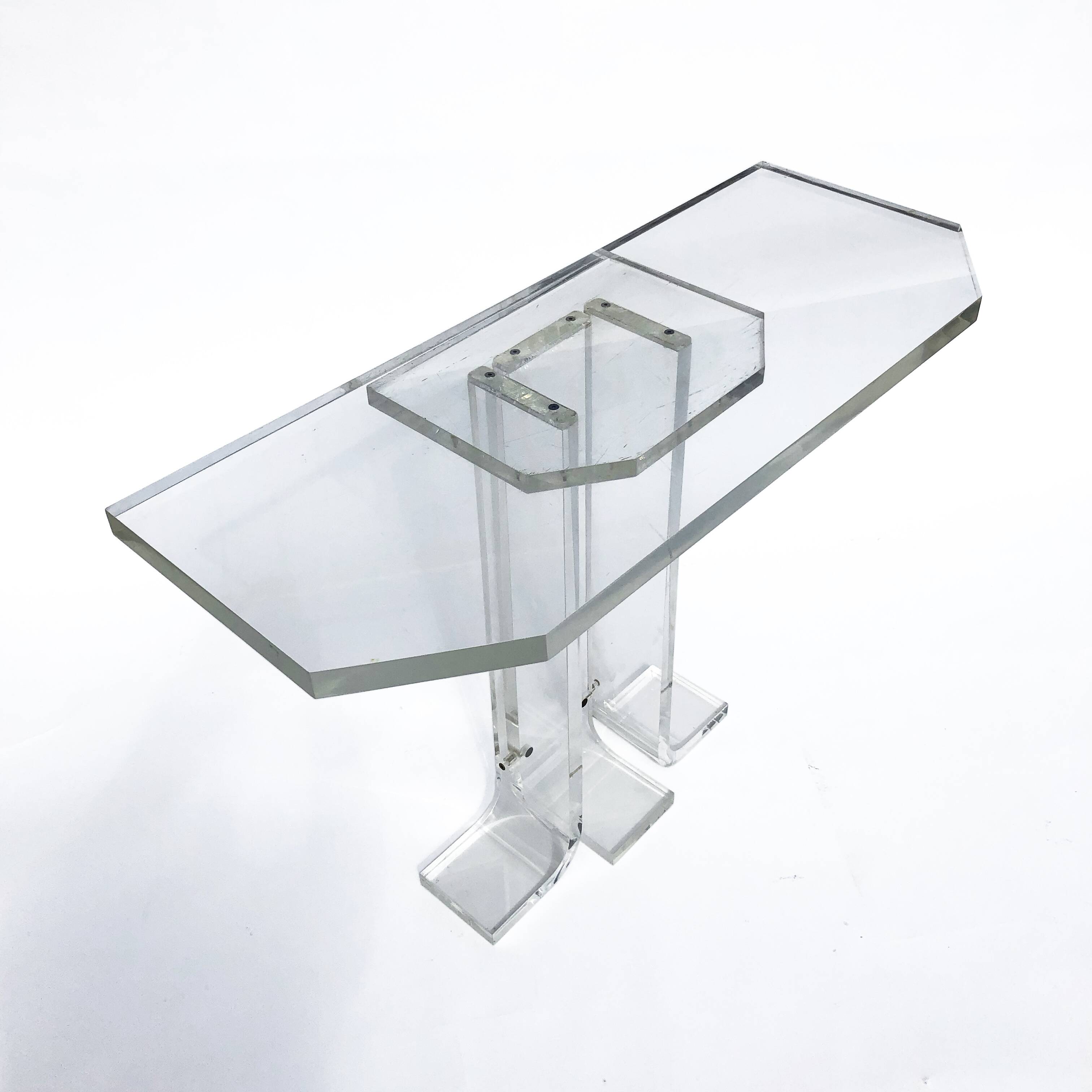 1970s lucite table hollywood regency perspex acrylic vintage postmodern space charles hollis jones
