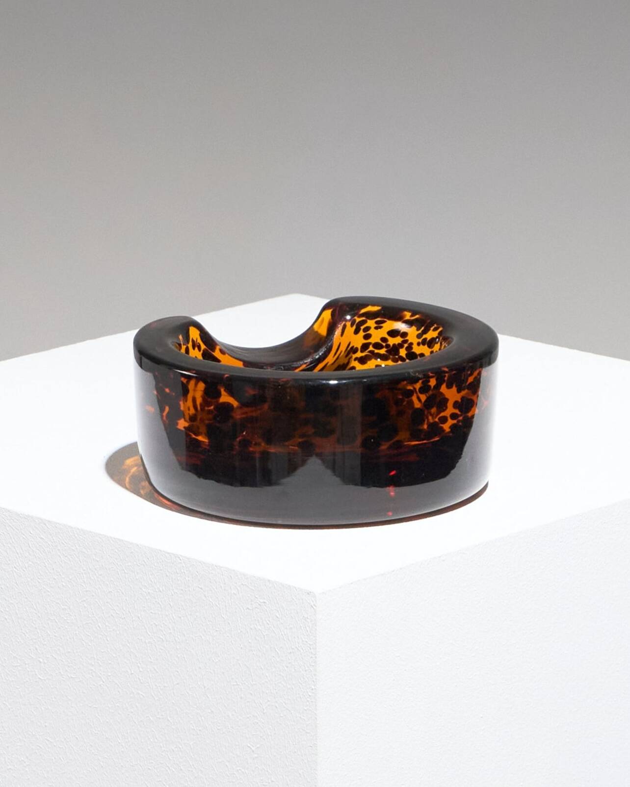 Amber Murano glass ashtray, 1960
