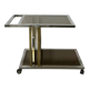 Belgo chrome serving cart/rolling table in chromed and gold-plated brass, 70s