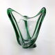 Vase en verre épais vert Murano vintage