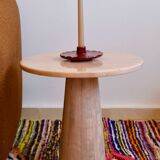 Minimalist natural pink marble side table