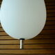 Goffredo Reggiani ovoid teak and opaline pendant light, 1950s