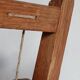 Magazine rack with compass legs in oak and rope, 1950s.