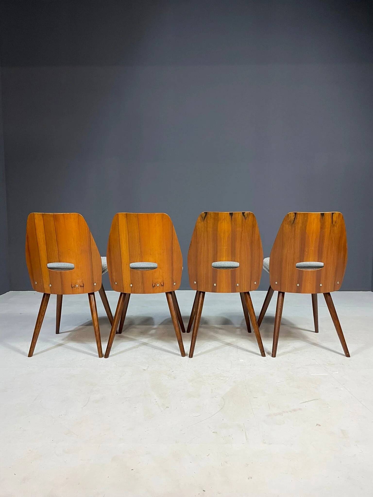 Set of four Tatra dining chairs, Czechoslovakia, 1960s
