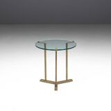 Side Table by Peter Ghyczy in Brass and Glass, Netherlands, 1970s