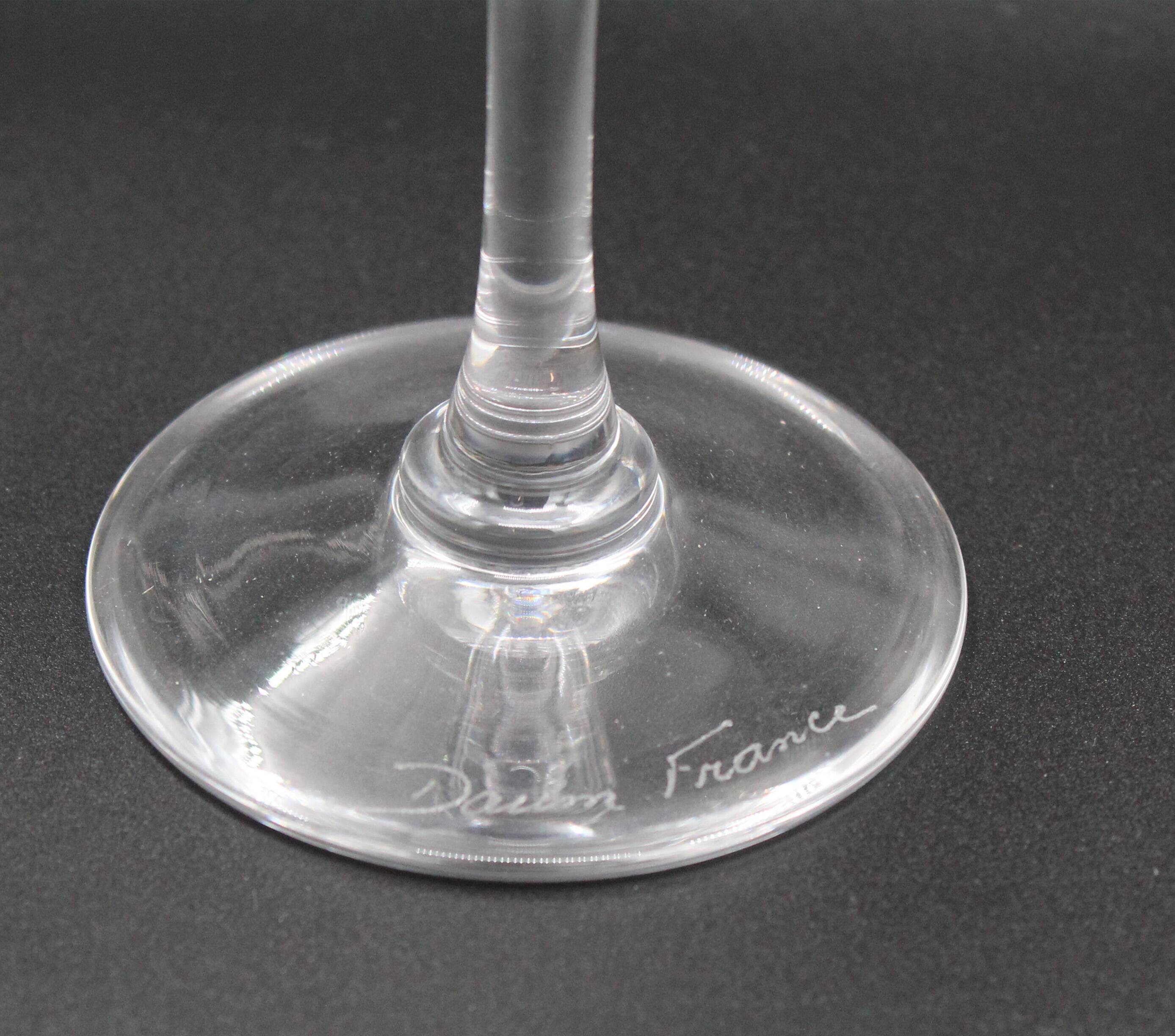 6 champagne flutes Saumur model crystal Daum France H = 21.5 cm