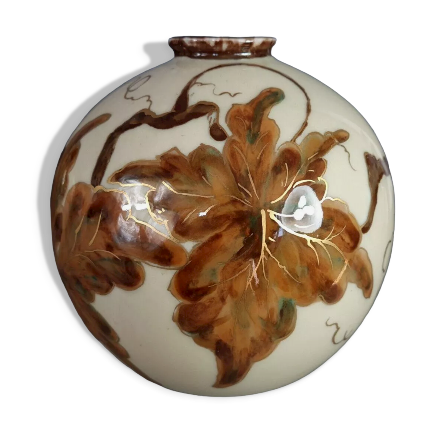 Camille Tharaud vase ball décor vine leaves perfect condition SB