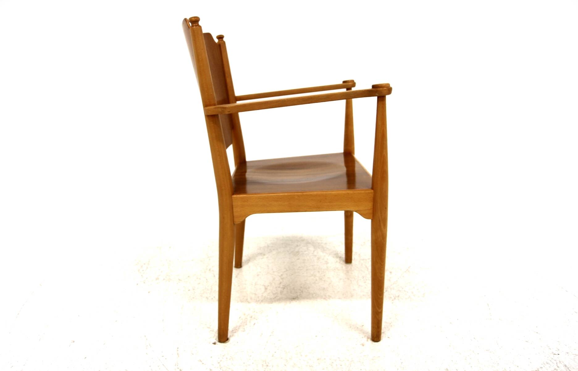 Scandinavian beech teak armchair, Sweden, 1960