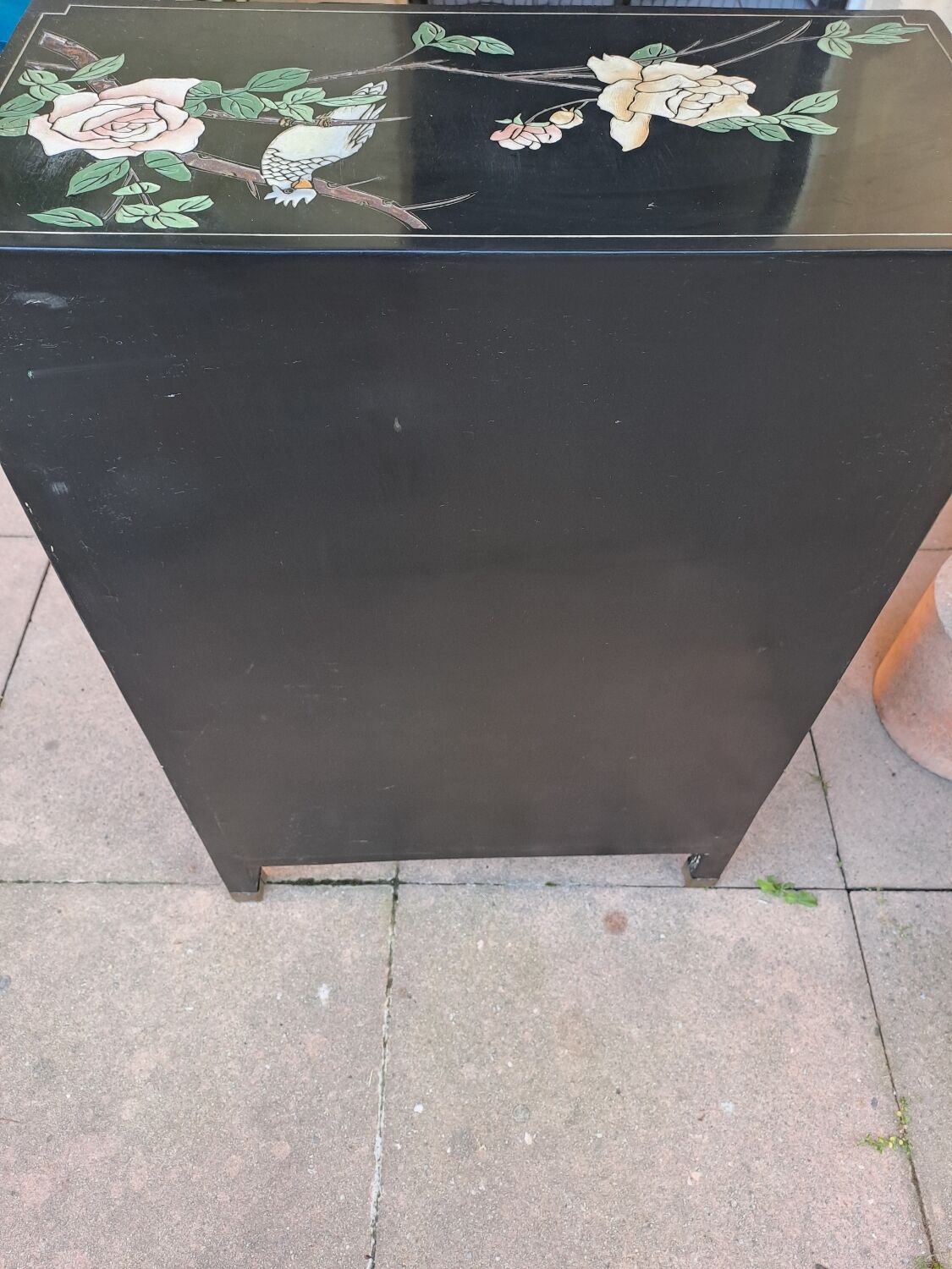 Black chinoiserie lacquer cabinet