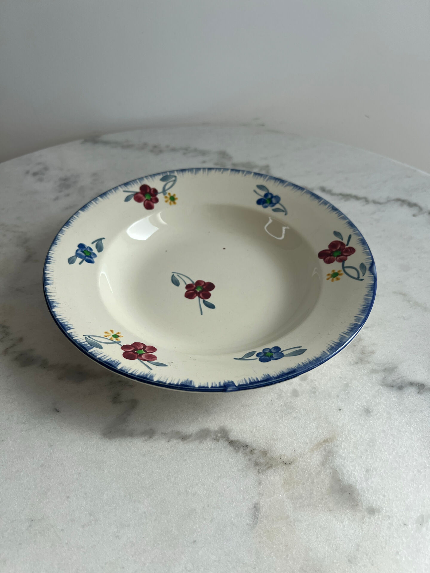 Mary-Lou hand-painted deep plate Digoin Sarreguemines