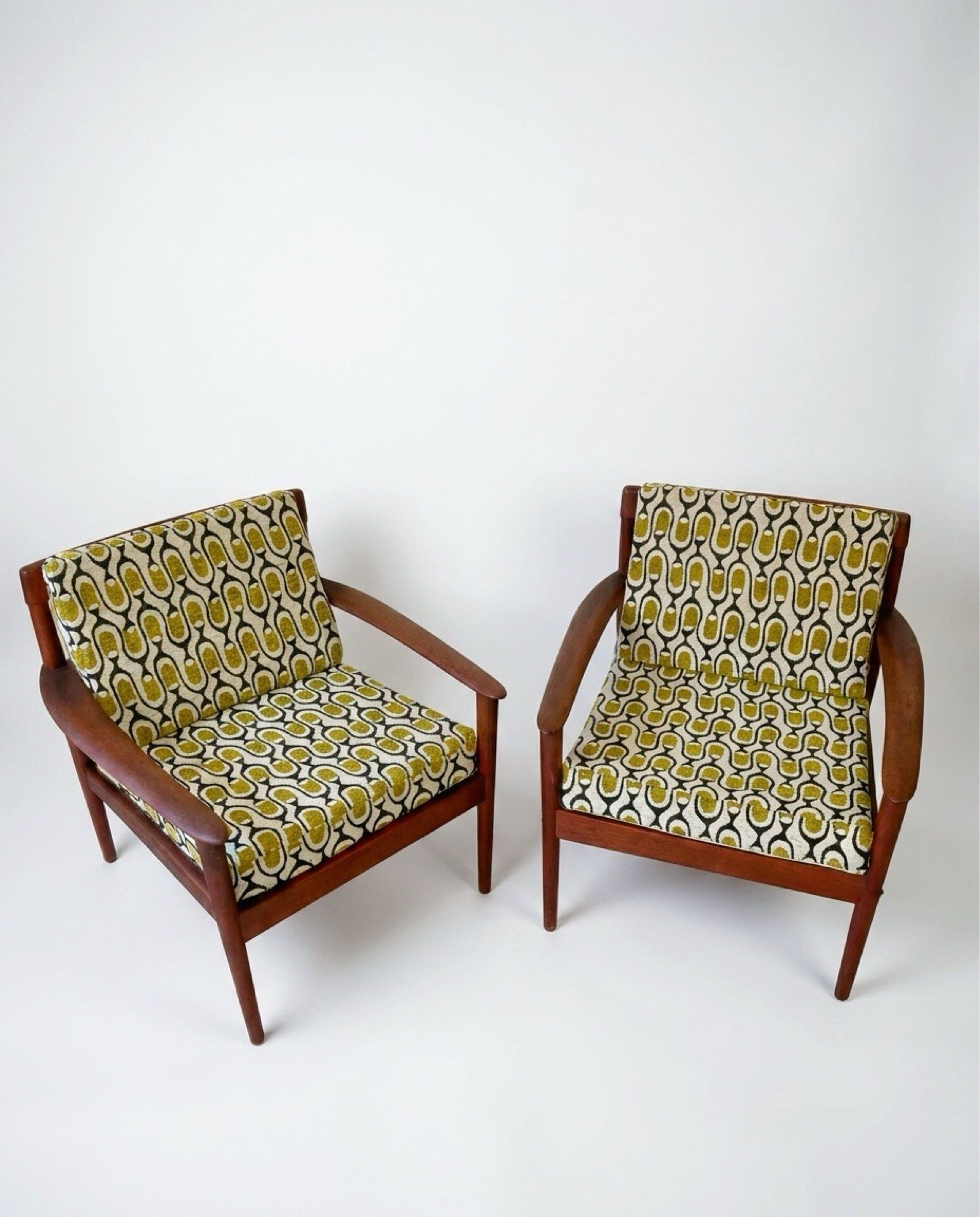 Restored vintage Scandinavian armchairs