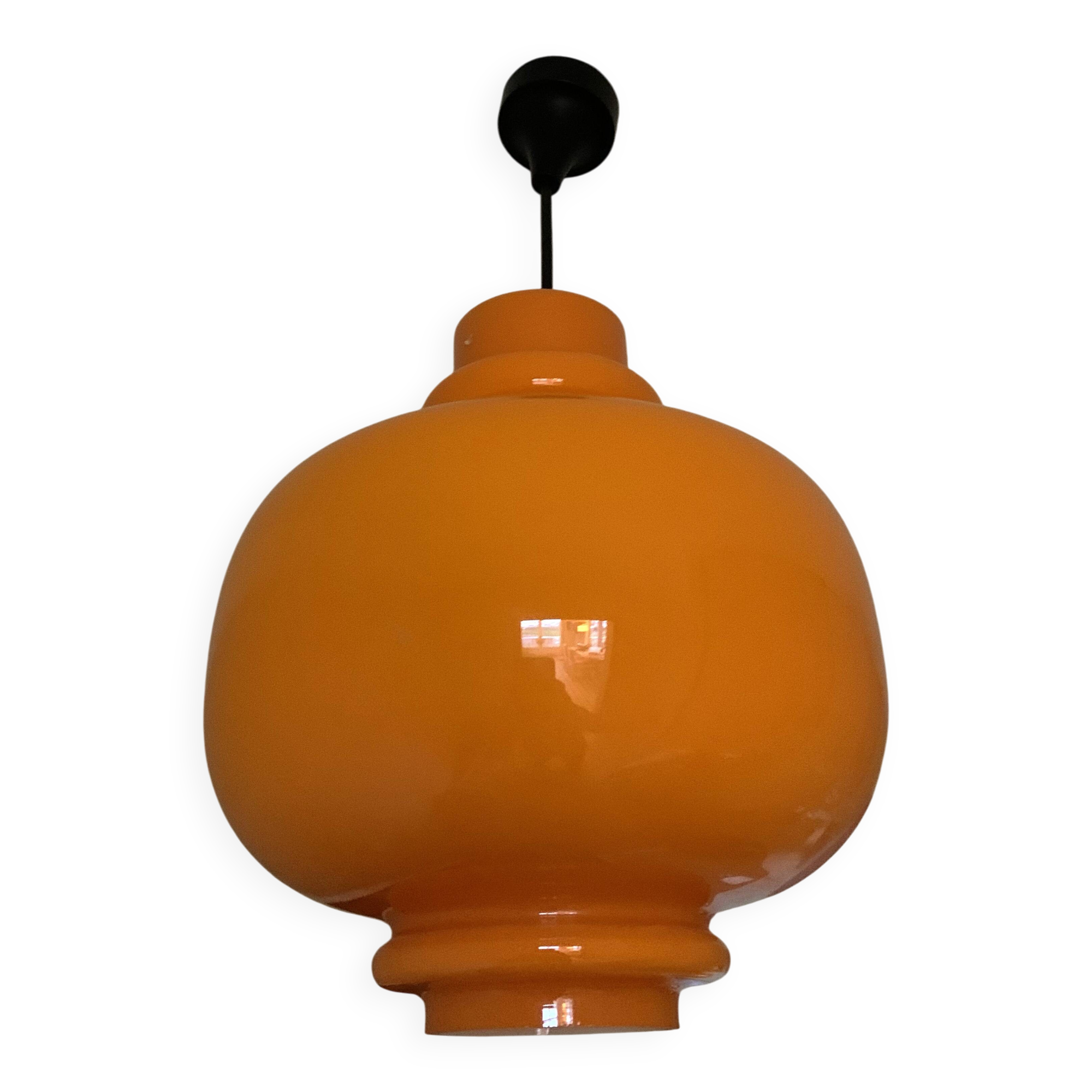 Oplight 75 pendant lamp vintage opaline orange lamp by Hans-Agne Jakobsson