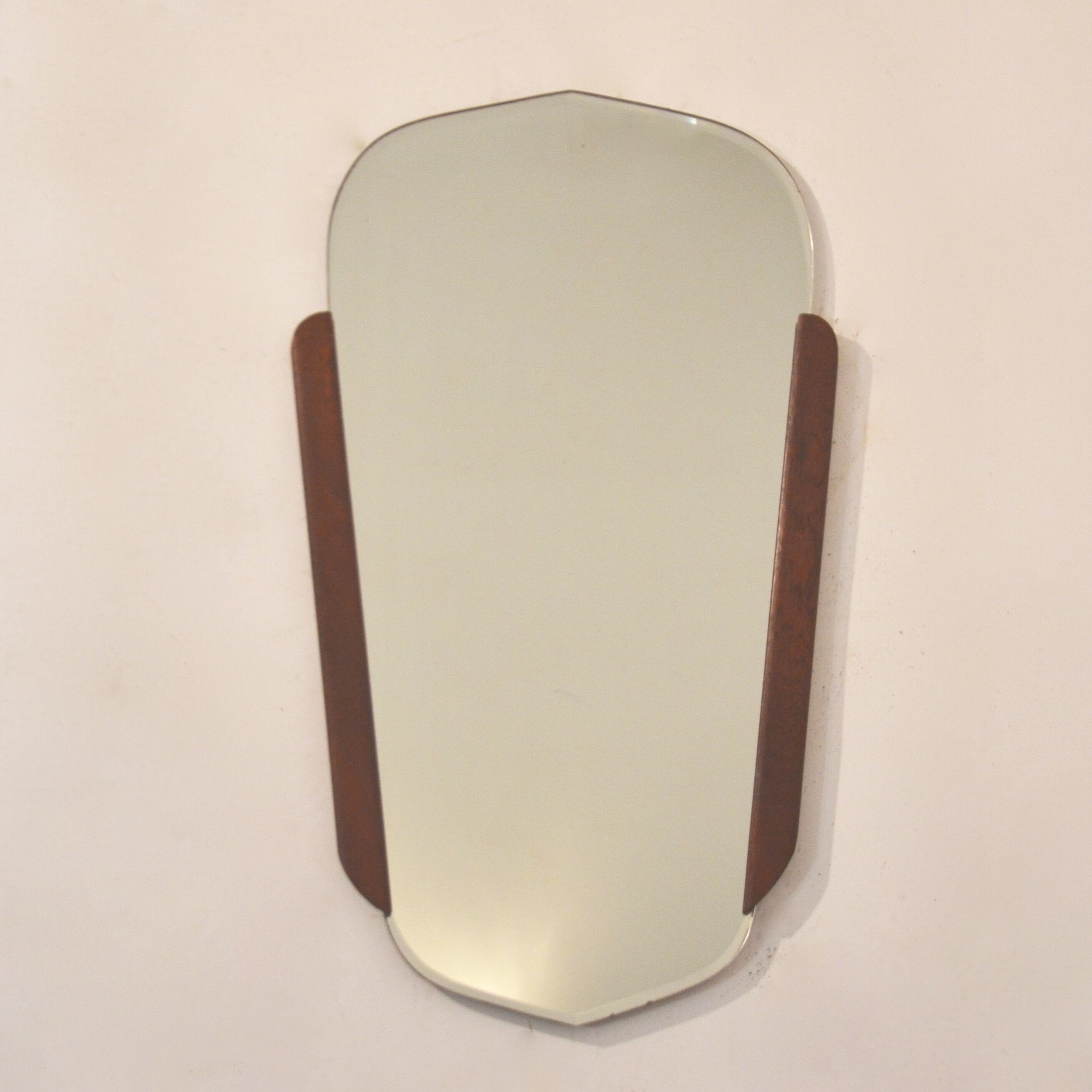 Scandinavian years 60 beveled teak mirror 58 x 33 cm