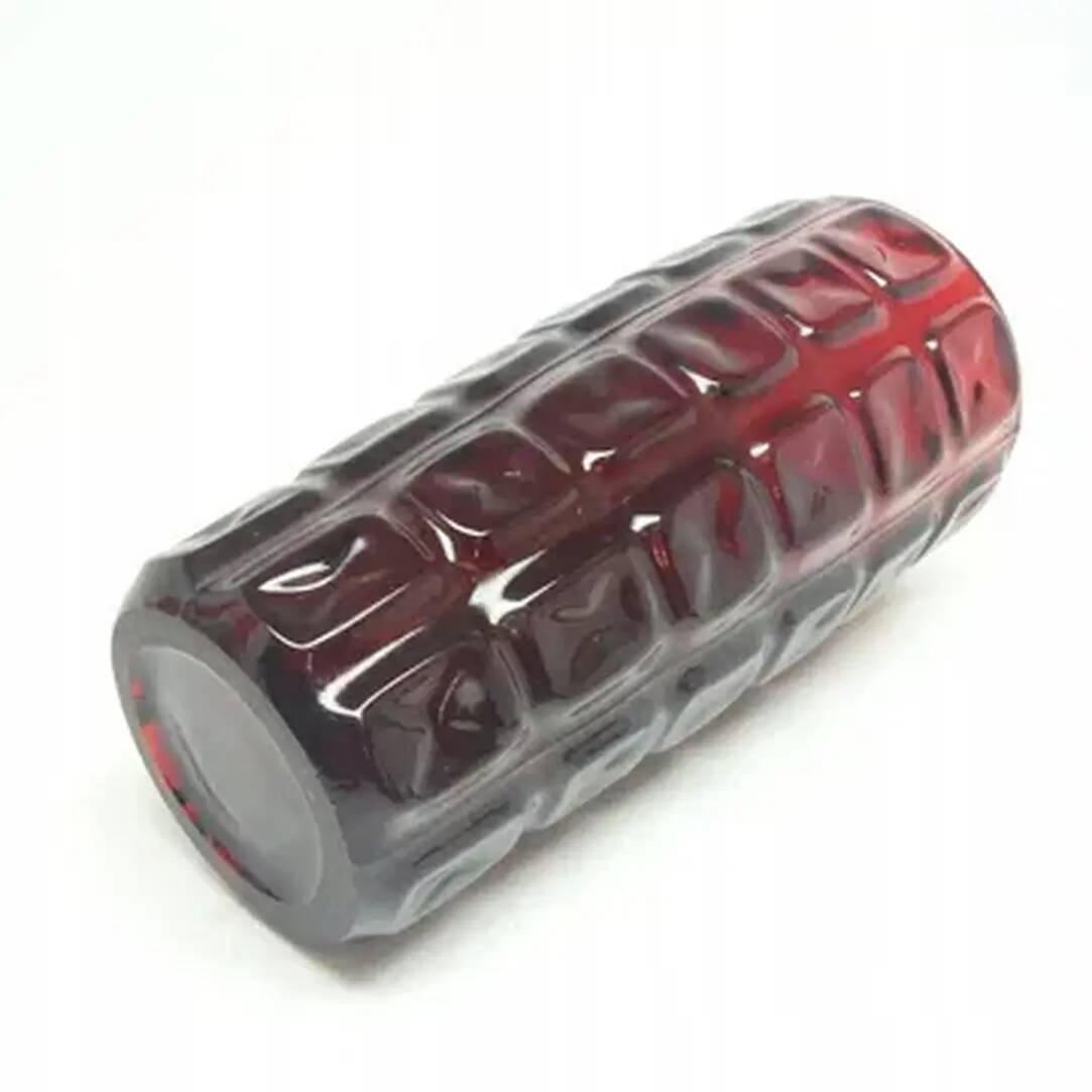 Mid-century modern vase, red soda glass, Ząbkowice, Poland, 1970s