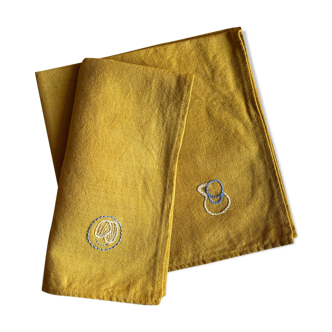 Lot de 2 serviettes brodées, Madeleines pour le goûter