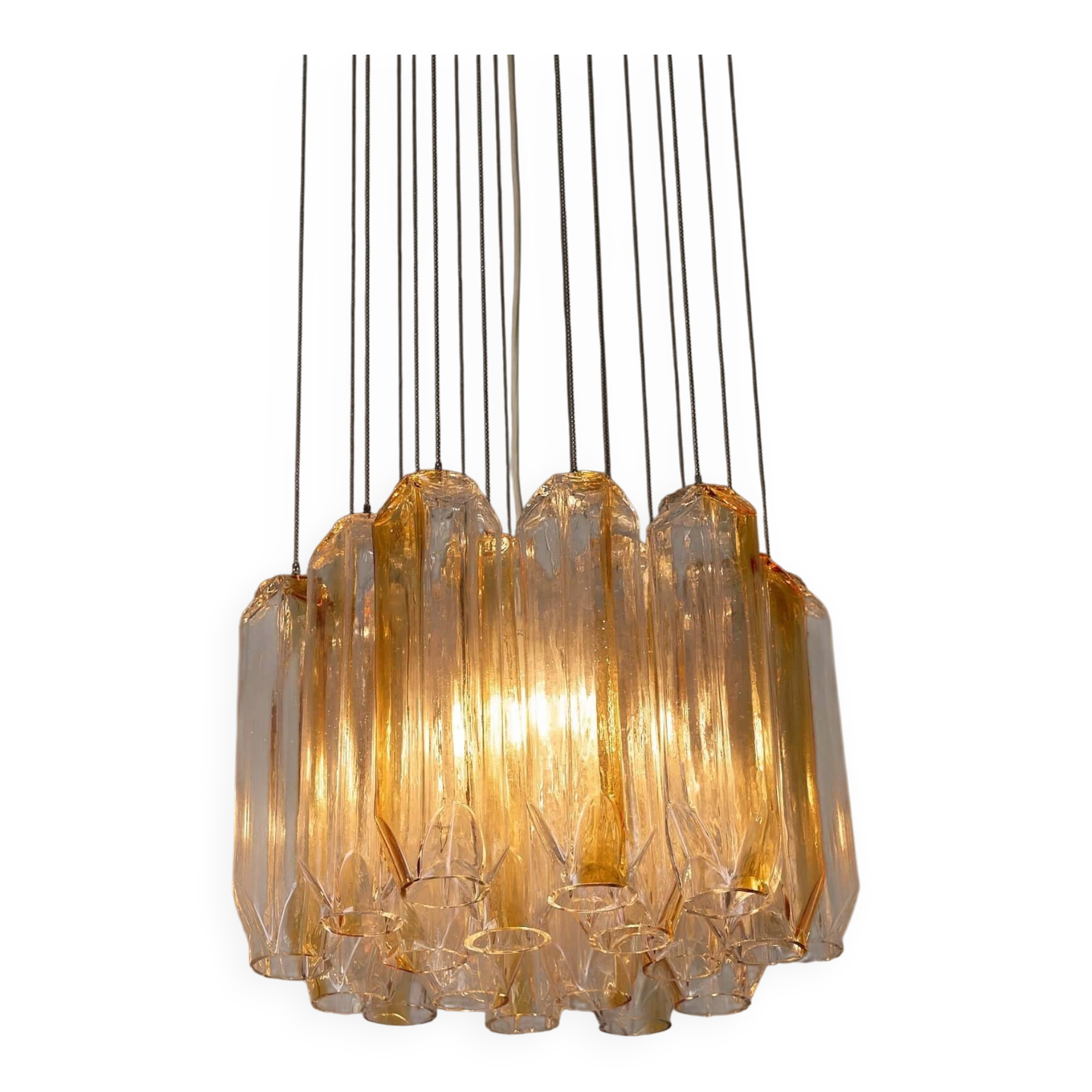 Suspension « Quadrifoglio » en verre de Murano par VeArt, années 1970