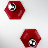 Pair of Hoffmeister Space-Age Wall Lights, Germany, 1970s