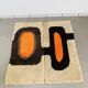Pair of 70's wool rugs/bedside mats, Scandinavian style.