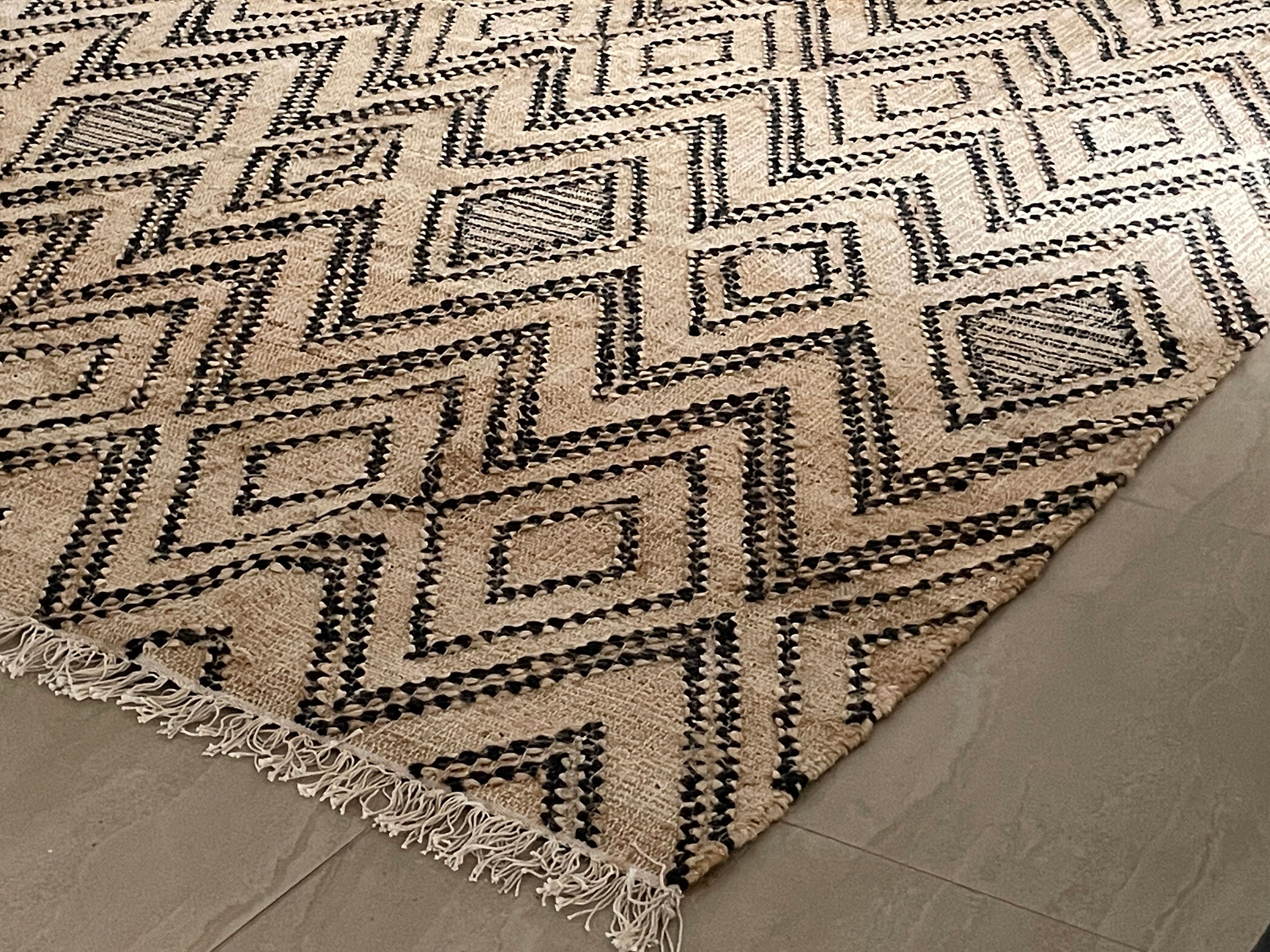 Tapis kilim, chanvre et coton tissé à la main