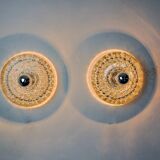 Pair of Space-age wall lights by Peill & Putzler, blown Murano glass, Germany, 1970