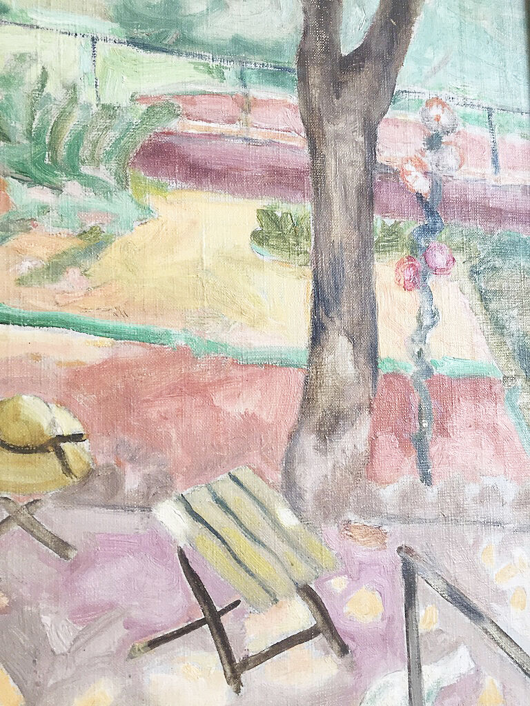 Oil on canvas framed "garden"