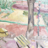 Oil on canvas framed "garden"