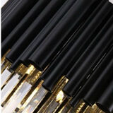 Modern designer chandelier in glass and metal