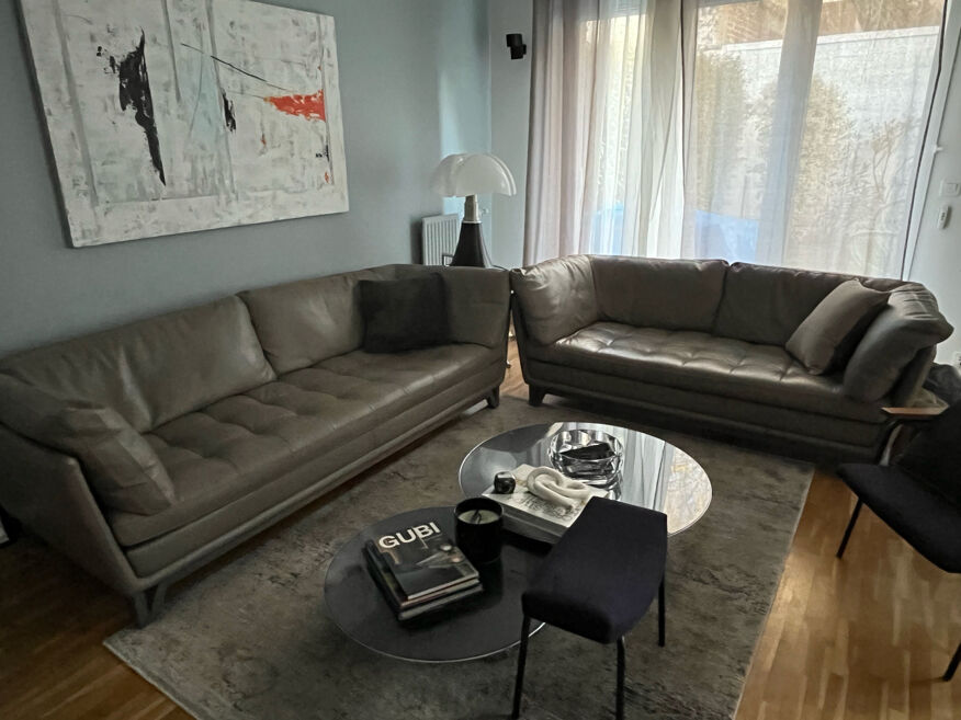 Lot de deux canapés Cuir Roche Bobois Gris | Selency