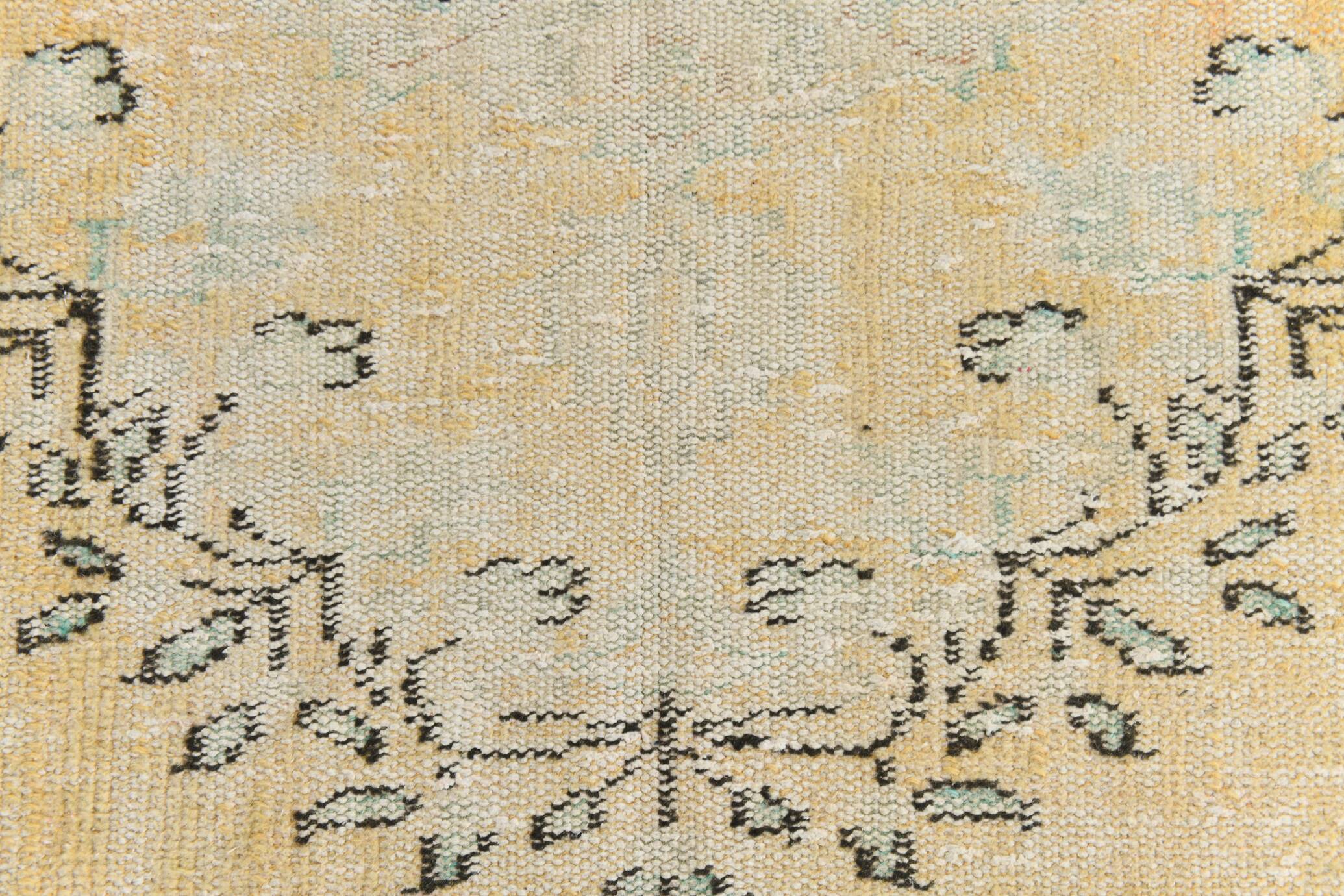 3x9 Beige & Yellow Turkish Vintage Runner Rug, 80x281Cm SK 23538