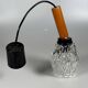 1960s 1970s Ceiling Lamp Pendant Lamp in Teak & Glass Mid Century Space Age