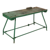 Unique Green Industrial Workbench Work Table Wood Metal 160cm