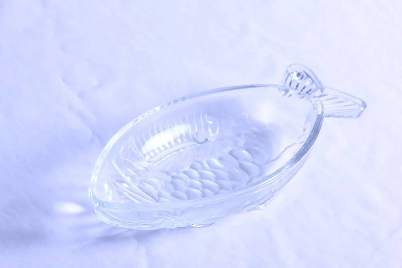 Vintage glass fish dish